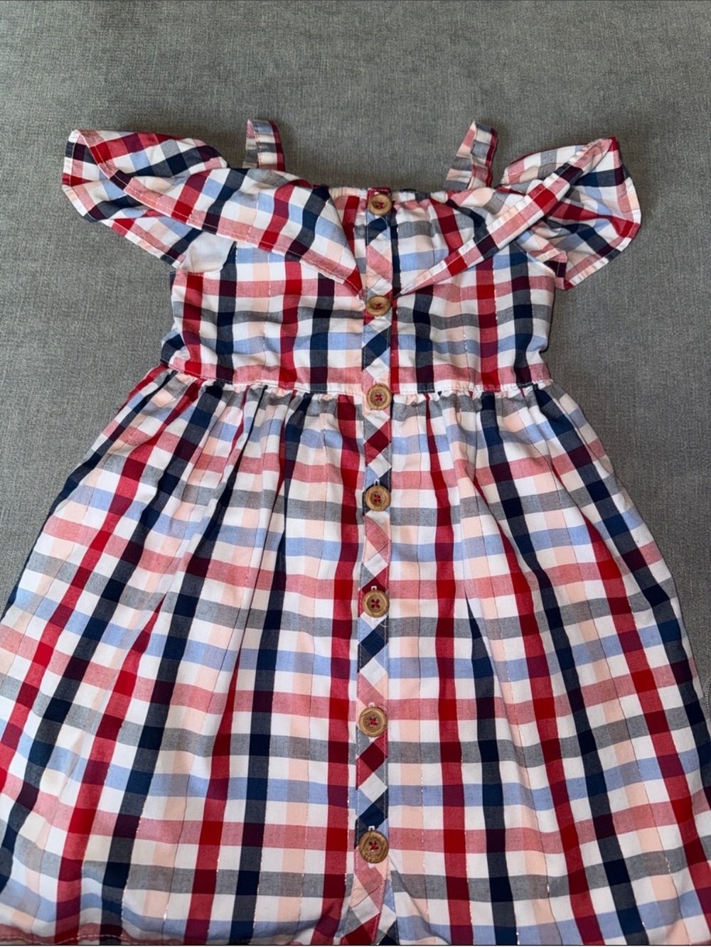 Member’s Mark Woven Dress - Red, Navy, & White Plaid Sundress